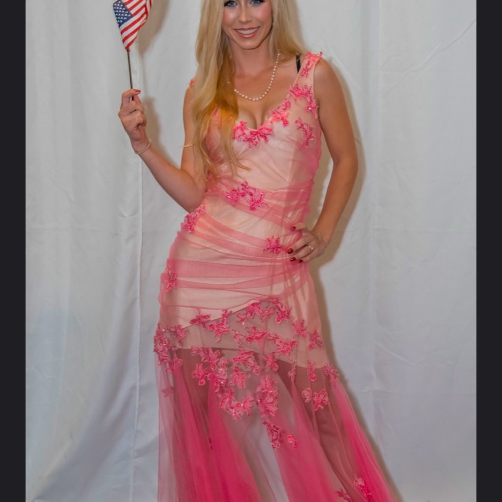 Vintage Gown 90s Cassandra Stone Formal Rhinestone Pageant Prom